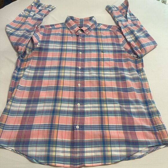 Vineyard Vines Classic Fit Plaid Button Up Tucker Shirt Size Large - Picture 6 of 8